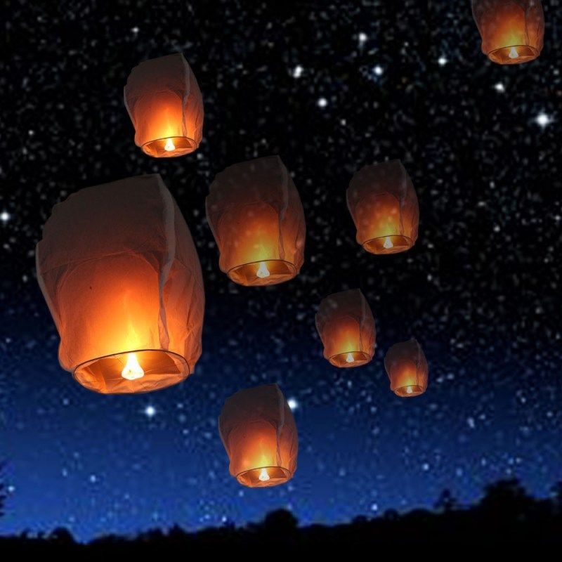 50x Chinese Sky Lanterns Environmental Friendly Sky Floating Lamp KongMing Light 9781559279314
